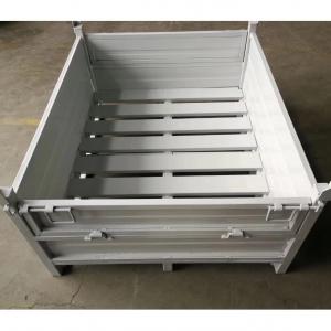 Half drop storage bin foldable metal box pallet steel container