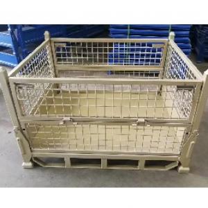 Heavy duty mesh container cage pallet wire container