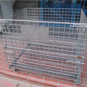 Stackable pallet mesh heavy wire mesh container folding stillage