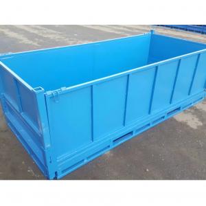 Foldable long metal box pallet steel half drop bin