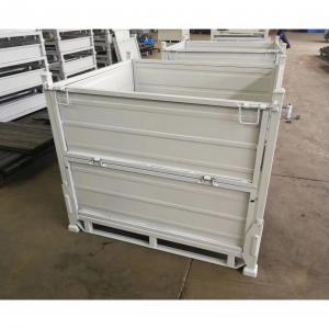 Folding pallet metal box foldable steel bin