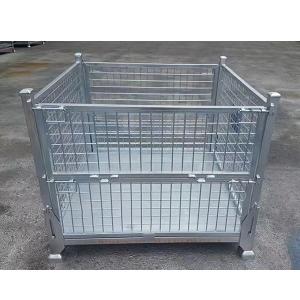 Heavy duty half drop wire container folding cage stillage