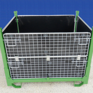 Half drop storage bin cage pallet wire container folding stillage with sheet