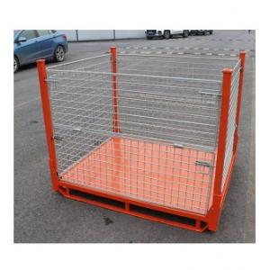 Heavy duty half drop wire container warehouse storage cage stillage