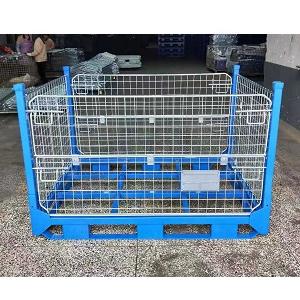 Heavy duty cage wire container stillage pallet