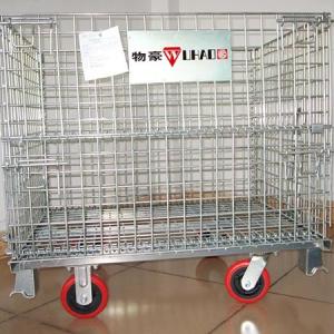 Heavy wire mesh container hypacage with wheels