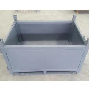 Foldable metal box folding steel pallet box half drop pallet