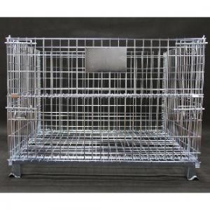Collapsible pallet mesh container wire mesh container