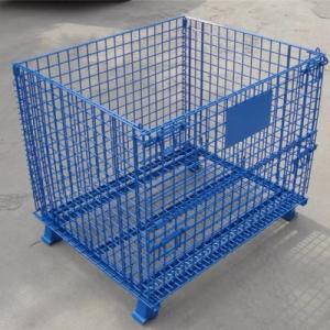 Stackable heavy wire mesh container color painting powder coated pallet mesh