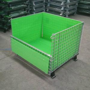 Stackable heavy wire mesh container with PP sheet
