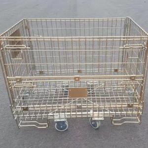 Color galvanized hypercage wire mesh container stillage with castors